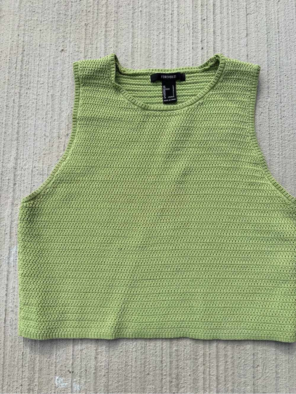 Forever 21 Light Green Cropped Crochet Tank
